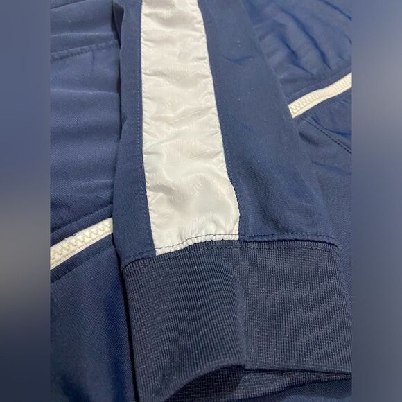 NIKE Navy + White Stripe Full Zip Jacket Small Athletic Track Suit Jacket - Picture 11 of 12
